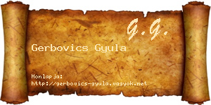 Gerbovics Gyula névjegykártya
